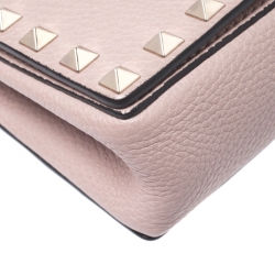 Pre Owned Valentino Poudre Leather Rockstud Chain Pouch