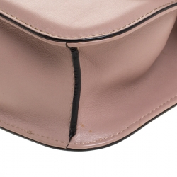 Pre Owned Valentino Beige Leather Rockstud Medium Glam Lock Flap Bag