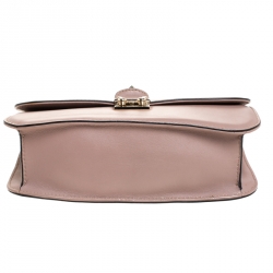 Pre Owned Valentino Beige Leather Rockstud Medium Glam Lock Flap Bag