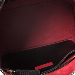 Pre Owned Valentino Black Leather Medium Rockstud Hype Tote 