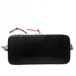 Pre Owned Valentino Black Leather Medium Rockstud Hype Tote 