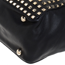 Pre Owned Valentino Black Leather Medium Rockstud Tote