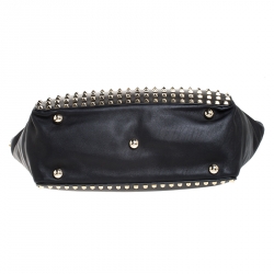 Pre Owned Valentino Black Leather Medium Rockstud Tote