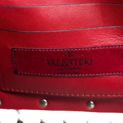 Pre Owned Valentino Clear/Red PVC Rockstud Spike Top Handle Bag