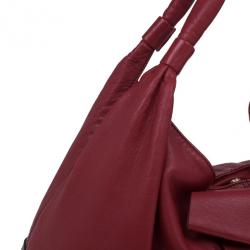 Pre Owned Valentino Red Leather Premier Bow Hobo