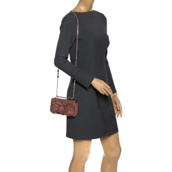 Pre Owned Valentino Old Rose Leather Petale Rose Shoulder Bag