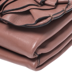 Pre Owned Valentino Old Rose Leather Petale Rose Shoulder Bag