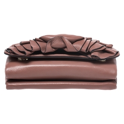 Pre Owned Valentino Old Rose Leather Petale Rose Shoulder Bag