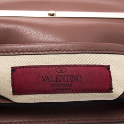 Pre Owned Valentino Old Rose Leather Petale Rose Shoulder Bag