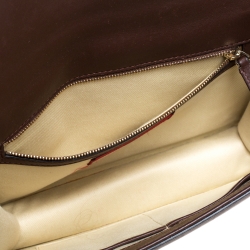 Pre Owned Valentino Dark Brown Leather Medium Rockstud Glam Lock Flap Bag