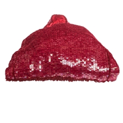 Pre Owned Valentino Red Sequins Beaded Tassel Shoulder Bag