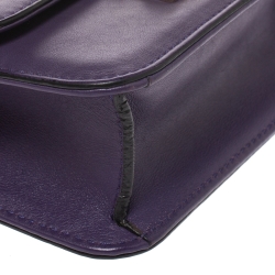 Pre Owned Valentino Purple Leather Mini Glam Lock Shoulder Bag