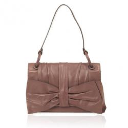 مملو كة مسبقًا Valentino Brown Bow Leather Flap Bag