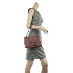 مملوكة مسبقًا Valentino Brown Bow Leather Flap Bag