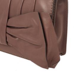 مملوكة مسبقًا Valentino Brown Bow Leather Flap Bag