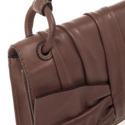 مملوكة مسبقًا Valentino Brown Bow Leather Flap Bag