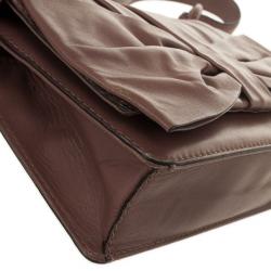 مملوكة مسبقًا Valentino Brown Bow Leather Flap Bag