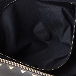 Pre Owned Valentino Black Leather Rockstud Large Wristlet Pouch