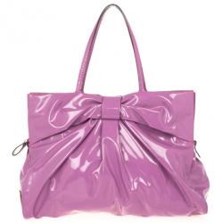 Pre Owned Valentino Fuchsia Patent Bow Bag 