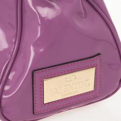 Pre Owned Valentino Fuchsia Patent Bow Bag 