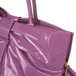 Pre Owned Valentino Fuchsia Patent Bow Bag 