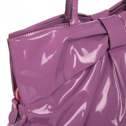 Pre Owned Valentino Fuchsia Patent Bow Bag 