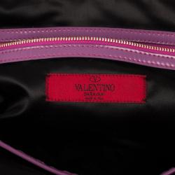 Pre Owned Valentino Fuchsia Patent Bow Bag 