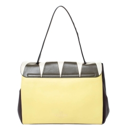 Pre Owned Valentino Multicolor Leather  Colourblock Top Handle Bag