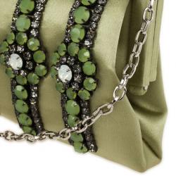 Pre Owned Valentino Gray Poudre Nappa Glam Framed Clutch