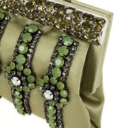 Pre Owned Valentino Gray Poudre Nappa Glam Framed Clutch