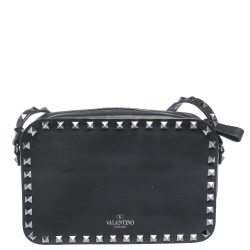 Pre Owned Valentino Leather Small Rockstud Camera Crossbody Bag