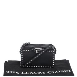 Pre Owned Valentino Leather Small Rockstud Camera Crossbody Bag