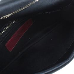 Pre Owned Valentino Black Calf Hair Rockstud Panther Print Hand Bag