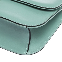 Pre Owned Valentino Mint Green Leather Rockstud Medium Glam Lock Flap Bag