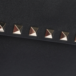 Pre Owned Valentino Black Leather Small Rockstud Flap Crossbody Bag