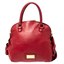 Pre Owned Valentino Red Leather Petale Dome Satchel