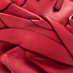 Pre Owned Valentino Red Leather Petale Dome Satchel