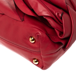 Pre Owned Valentino Red Leather Petale Dome Satchel