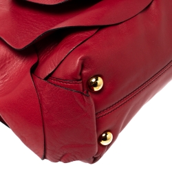 Pre Owned Valentino Red Leather Petale Dome Satchel