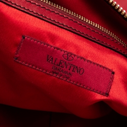 Pre Owned Valentino Red Leather Petale Dome Satchel