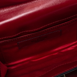 Pre Owned Valentino Red Leather Mini Rockstud Double Flap Bag