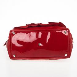 Pre Owned Valentino Red Flower Patent Tote