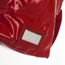 Pre Owned Valentino Red Flower Patent Tote