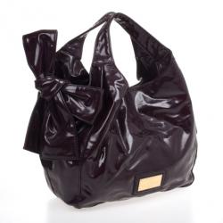 Pre Owned Valentino Burgundy Small Nuage Bow Tote Bag