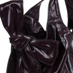 Pre Owned Valentino Burgundy Small Nuage Bow Tote Bag