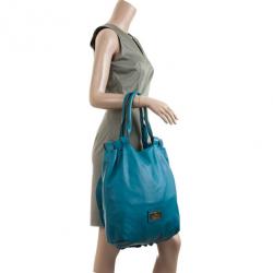 مملوكة مسبقًا Valentino Blue Leather Rose Tote
