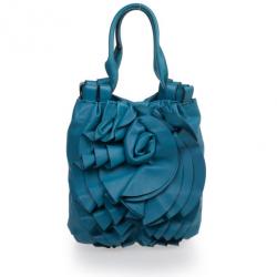 مملوكة مسبقًا Valentino Blue Leather Rose Tote