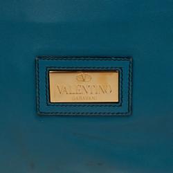 مملوكة مسبقًا Valentino Blue Leather Rose Tote