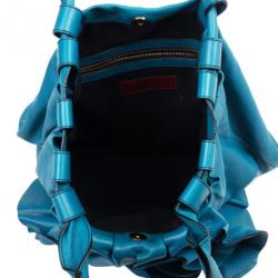 مملوكة مسبقًا Valentino Blue Leather Rose Tote