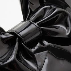 Pre Owned Valentino Black Patent Leather Bow Detail Large Shoulderbag